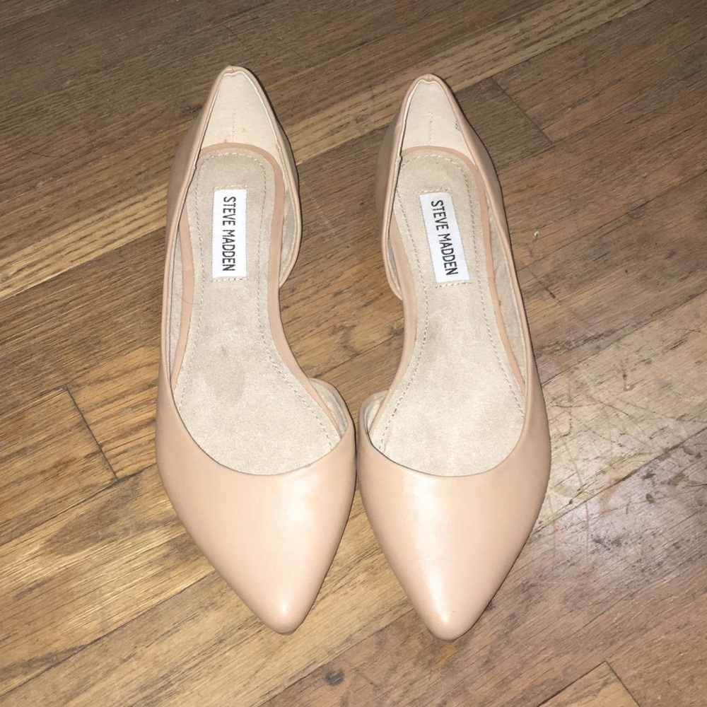 Steve Madden Pointed Toe Nude D’Orsay Flats